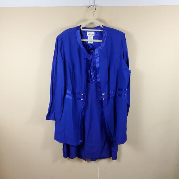 Vintage Purple Sleeveless Dress with Longline Matching Jacket Size 20 - Picture 1 of 12